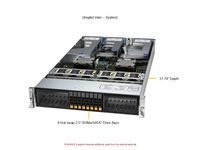 Serveur en rack 2U AS-2126HS-TN, double EPYC 9004/9005, 8 baies de disques 2,5 pouces à échange à chaud pour l'inédition d'IA, la virtualisation cloud et les charges de travail
