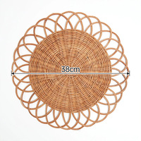 Nouveau Set de Table Rond en Rotin Fait Main pour Décoration de Table à Manger, Isolation Thermique, Vente en Gros Direct Usine