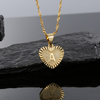 Elegante Collar con Colgante de Letra para Mujer, Chapado en Oro de 18K, Collar con Nombre Premium, Letra A-Z, Cadena para Clavícula, Cadena de Ondas