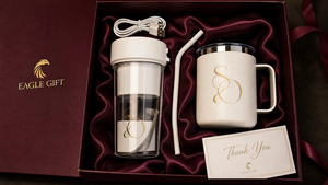 Fast Delivery Ins Light Luxury Logo Customized Juicer and Coffee <b>Mug</b> Gift Box <b>Set</b> - Product Image 3