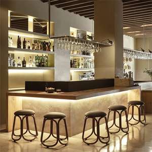 طاولة نبيذ رخامية منزلية مُضاءة حديثة ومخصصة ، تصميم مطعم ، متجر - Product Image 6