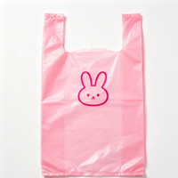 Sac en plastique rose pour T-shirt, imprimé motif animal personnalisé, emballage de vente au détail