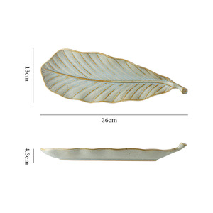 Plato de Sushi de Cerámica con Diseño de Hojas <span class=keywords><strong>Vintage</strong></span>, Bonito Plato de Porcelana <span class=keywords><strong>para</strong></span> el Hogar, Decoración de Bodas y <span class=keywords><strong>Restaurantes</strong></span>, <span class=keywords><strong>para</strong></span> Catering y Exhibición de Frutas - Product Image 6
