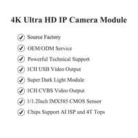 Modul Kamera AI 8MP 4K 60FPS IMX585 CMOS Chip SS928 Super Starlight Cahaya Rendah Sensor 1/2" Antarmuka Ganda untuk Pengawasan Video