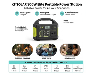 KF SOLAR 300W High-power Outdoor Portable Power Bank Emergency Station Energy Storage Battery for <b>Camping</b> Pure Sine Wave Inverte - Product Image 2