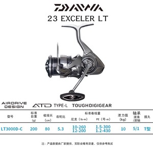 DAIWA 23 <span class=keywords><strong>EXCELER</strong></span> <span class=keywords><strong>LT</strong></span> Copa de alambre de aluminio Ligero Boca oblicua Carrete giratorio Pesca en el mar Señuelo de roca Aparejos de agua salada - Product Image 4