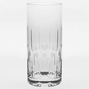 Highball gelas minum Set, gelas minum minimalis desain daun buram kristal potongan tangan 6 untuk jus air dan anggur - Product Image 5