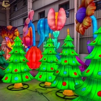 Feiertagsbeleuchtungstechnik 3D Weihnachtsbaum-Motiv Licht Festival Seidenlaterne für Event- und Attraktionsinstallationen