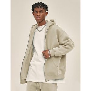FOXA <b>Mens</b> Zip Up Hoodie Oversized Fleece Long Sleeve Drop Shoulder Hooded <b>Sweatshirt</b> Streetwear - Product Image 2
