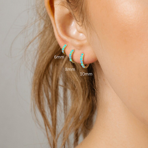 ต่างหูห่วงเงินแท้ S925 ประดับโอปอล ROXI ขนาด 6/8/10 มม. ดีไซน์ทันสมัย - Product Image 6