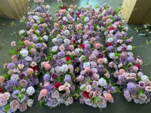 D-FR170 Chemin de table floral rose pour mariage, décoration florale artificielle en soie pour allée de mariage, vente chaude - Product Image 6