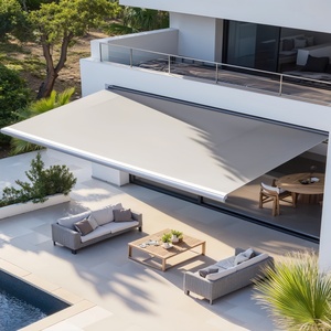 Toldo Retráctil Motorizado <span class=keywords><strong>de</strong></span> Lujo <span class=keywords><strong>para</strong></span> Exteriores con Marco Blanco, Toldo Automático Retráctil con Soporte <span class=keywords><strong>de</strong></span> Techo - Product Image 2