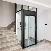 Promotion : Ascenseur Domestique Hydraulique avec Cabine en Verre, Cadre en Acier Inoxydable, Conception Sans Foyer et Gain de Place pour Villa et Appartement, OEM