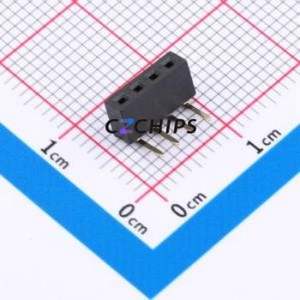 XDM200-1-04-W-4.3-G0 Pin Socket Bent Lead Through Hole,P=2mm Connector 1x4P 2mm Square Hole Right Angle Insert - Product Image 1