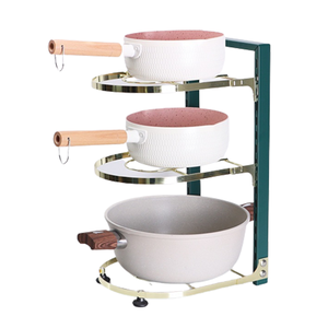 Pots and Pans Organizer for Cabinet 4 Tier Pot Rack Adjustable Pan Organizer Rack for Cabinet Pot Organizer for Kitchen