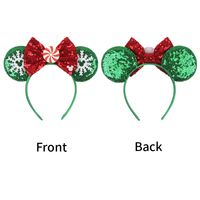Serre-tête unisexe 2025 pour fête du Nouvel An, accessoires de cheveux tendance avec nœud à paillettes et oreilles de souris, idéal pour les cadeaux d'hiver et de Noël