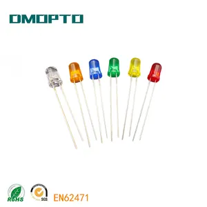 Factory Supply F5 Led In-line 5mm High Brightness Red Hair Red Green Blue Pink Light Emitting Diode
