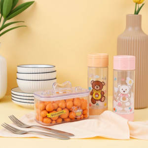 Прозрачный прямоугольный пластиковый питомец + силиконовый материал Милая кошачья голова для хранения может сочетаться - Product Image 5