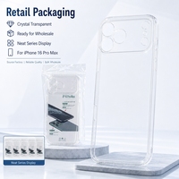 Casing HP TPU Custom Logo OEM ODM untuk iPhone 16 Pro Max, Transparan Kristal, Lembut, Grosir Pabrik, Slim Fit