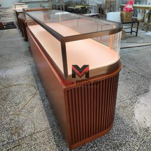 המכירה הטובה ביותר באופן מלא להרכיב חנות דלפק זכוכית עיצוב פנים תכשיטים ארון תצוגה קשת ארון מדף - Product Image 2