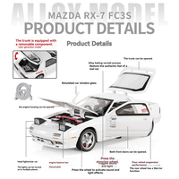 Mobil Diecast Asli Berlisensi 1:32 Mazda RX7 FC Simulasi Logam dengan Suara dan Lampu, Pintu Bisa Dibuka, Model Mobil Alloy, Hadiah Mainan