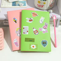 Vente en gros personnalisable A5 organisateur étudiant cahier remplaçable insérer couverture rigide en cuir souple couture reliure pour les étudiants