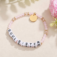 Pulsera de letras de cristal con diamantes de imitación versátil, superventas transfronteriza, pieza personalizable con nombre, regalo de San Valentín para mamá, pulsera de cuentas