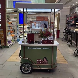 Chariot à bonbons de haute qualité, chariot de bar, chariot à glaces mobile avec petit congélateur pour la restauration rapide et les collations, usage commercial - Product Image 2