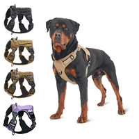 Harnais tactique réfléchissant en polyester pour chiens de taille moyenne et grande, gilet rembourré réglable avec poignée pour la course, la randonnée et le contrôle