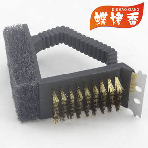 Brosse de nettoyage pour barbecue Butterfly Grill, fil de cuivre, robuste, à angle droit, pour grilles de barbecue et plaques à charbon de bois - Product Image 3