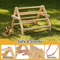 Barres de repos pour poules JQ en bambou naturel 3 en 1, 17 pouces, extra longues, avec balançoire pour poules, poussins, perroquets et autres oiseaux