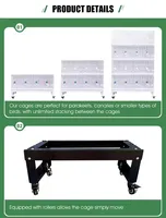 Grande cage d'élevage en fer durable et légère à vendre, cage à oiseaux multi-niveaux modulable avec base roulante pour intérieur/extérieur