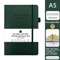 Agenda quotidien bilingue personnalisé 2026-2027 A5, carnet en cuir PU, planificateur avec logo, 384 pages