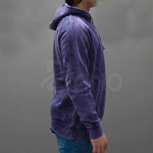 2024 Venta directa de fábrica, sudaderas con capucha con lavado ácido y logotipo personalizado para hombre, diseño de cremallera con técnica de teñido liso para la temporada de otoño - Product Image 5