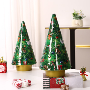 Boîte de rangement pour arbre de Noël Mystic Arts en métal étamé 2355G, conteneur décoratif pour la maison et le bureau - Product Image 1