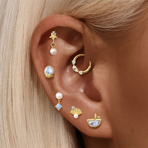 Pendientes de Plata 925 con Zirconia en Forma de Corazón y Mariposa, Modelo Canner 18K, para Mujer - Product Image 6