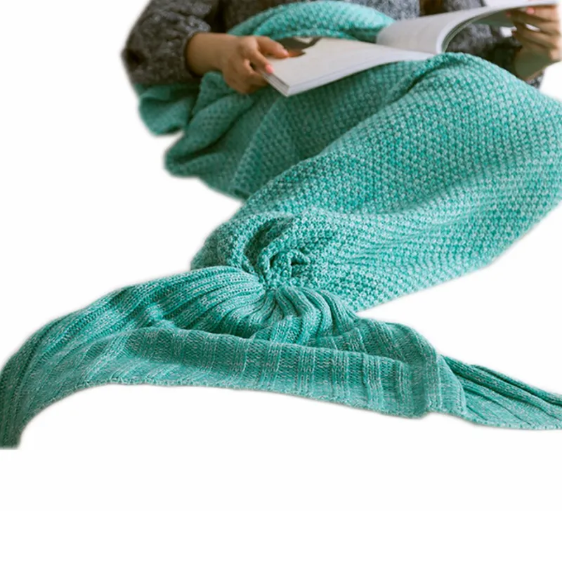 Wholesale knitted mermaid blanket for all seasons sleeping blanket mermaid tails