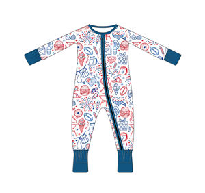 Romper de Bambú para Bebé con Patrón de Fuegos Artificiales Coloridos para Bebés y Niños Pequeños - Product Image 1