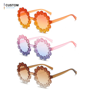 <span class=keywords><strong>Gafas</strong></span> de Sol Infantiles al por Mayor, Transparentes, con Marco Redondo KidOC, Diseño Floral, Modernas, Lindas, para Niñas y Bebés - Product Image 1