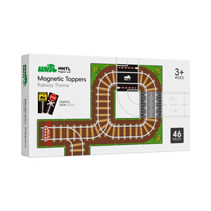 MNTL Enfants Creative Building Magnet Tile Construction Fun Toys 46pcs Magnetic Tiles Road Railway Toppers with Traffic Sign - Product Image 6