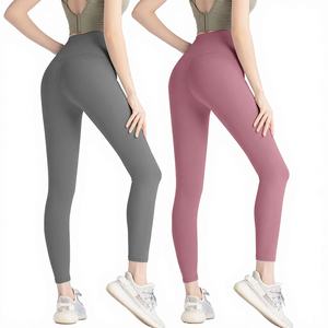 PASUXI Wholesale Ladies High Waist Solid Breathable Spandex/Polyester <b>Pull</b>-in Running Pants Butt Lifting Workout Yoga Pants Wear - Product Image 3