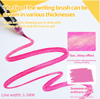 8 couleurs, stylo pinceau à eau métallique, marqueur double couleur pailleté, pointes fines pour calligraphie, marqueur artistique pour lettrage DIY
