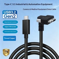 Approvisionnement direct usine – Câble de chaîne porte-câbles industriel USB 3.1 Type-C à vis de verrouillage coudée à 90 degrés, conducteur en cuivre étamé, en PVC