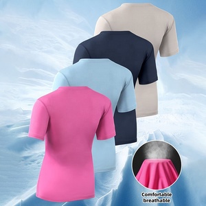 T-shirts de course Dry Fit pour femmes, respirants, anti-transpiration, pour la gym, le yoga, protection solaire, hauts d'entraînement à manches courtes - Product Image 3