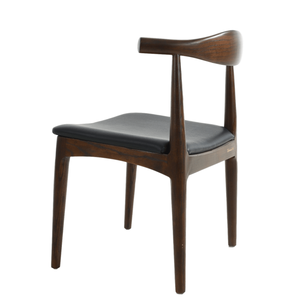Chaise en bois massif de style européen <span class=keywords><strong>Hans</strong></span> <span class=keywords><strong>Wegner</strong></span> avec accoudoirs en corne de bœuf et assise en cuir, mobilier de salle à manger nordique en bois - Product Image 3