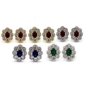 Forever Dianna Design 18k Solid White Gold Classic Natural Ruby Stud Earrings for Wedding Party Gift - Product Image 4