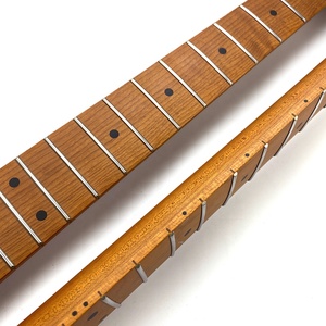 Mástil de guitarra TE TL vintage de 22 trastes y 25.5 pulgadas con acabado satinado personalizado, hecho de arce tostado y diapasón de arce. - Product Image 3