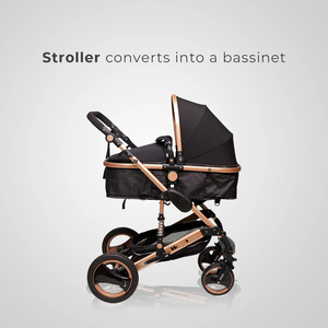 Poussette 3-en-1 avec cadre en aluminium durable, vue haute, absorption des chocs, homologuée EN1888, harnais 5 points et <span class=keywords><strong>nacelle</strong></span> - Product Image 2