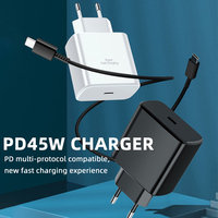 Chargeur mural chaud 45W type-c charge rapide adaptateur de prise ue chargeurs de téléphone portable