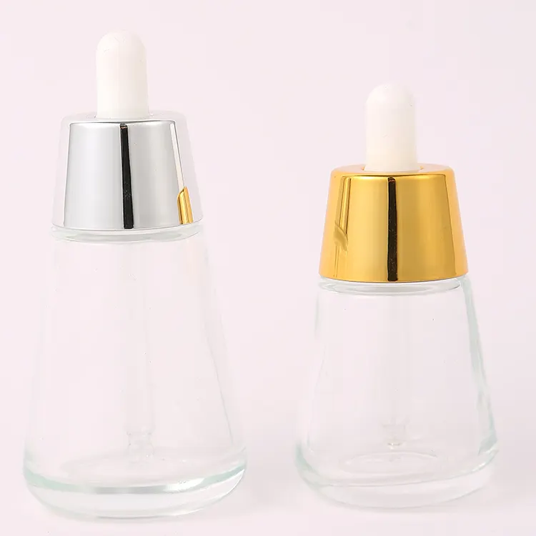New design Water shape 1oz Luxury Hair Oil Glass Dropper Bottle Cosmetic dropper Essential oil bottle